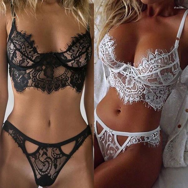 Bras define o sutiã feminino Sexy Bra Bra calcinha calcinha de roupas íntimas Teddy Babydoll Open Cup Mini Thong Bodysuit