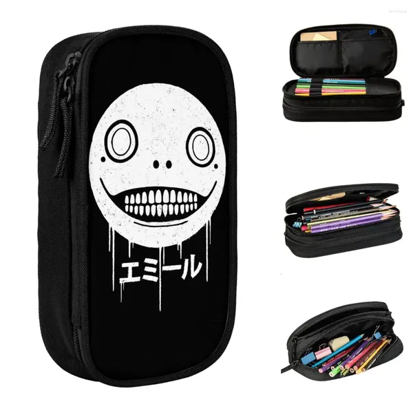 EMIL Nier Automata Game Cosplay Lápis Case fofa de caneta Bag Kids Garate Storage Storage Escola Lápis Cosmética Lápis