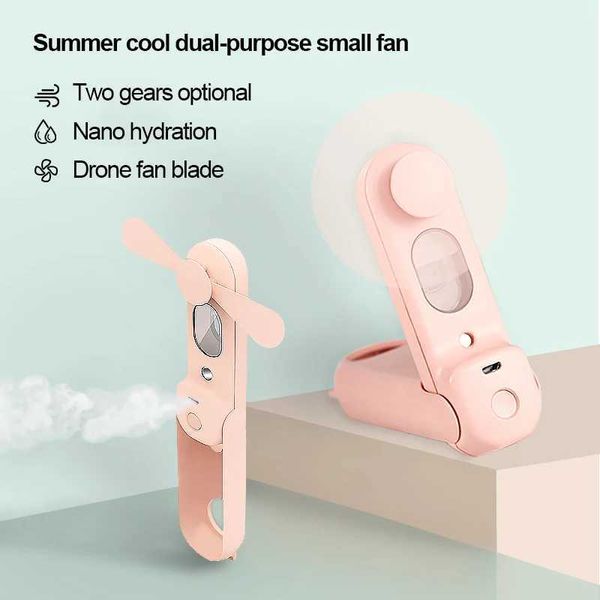 Outros aparelhos mini ventilador de pulverização portátil USB carregamento portátil nano regeneração de água fã ao ar livre família pequena e fácil de transportar j240423