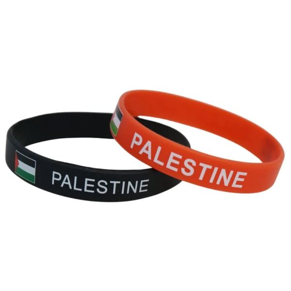 Bracelets 300pcs sinalizadoras países multicolor Palestina pulseiras pulseiras de silicone