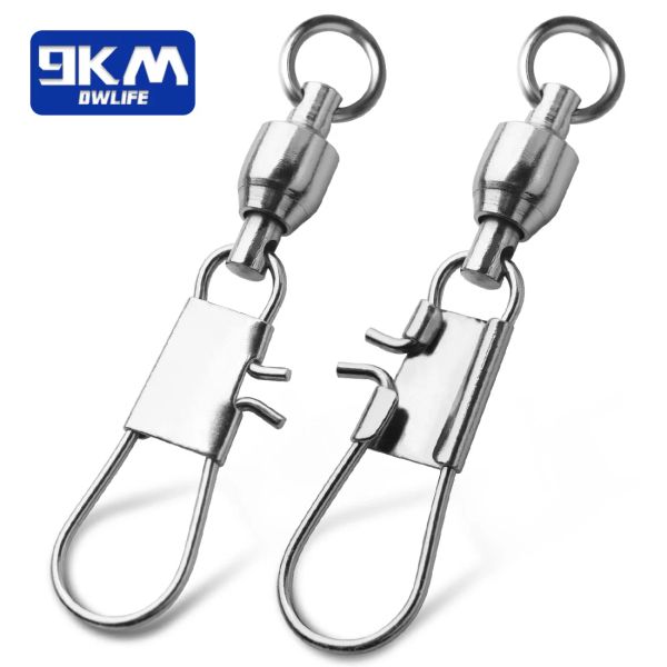 Acessórios 20 ~ 100pcs Snap pesca swivels rolamento de esfera bloqueio pino de estalo de pino de aço inoxidável Acessórios de pesca de pesca Lures de pino Conector de pino