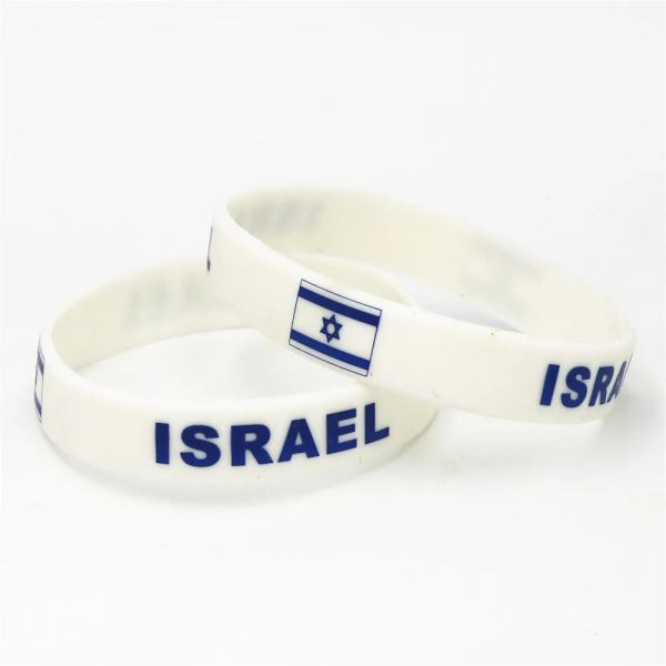 Strands 1pc Football Team Sport Израиль -флаг силиконовый браслет белый футбольный фанат резиновый браслет Bargles Jewelry 2018 SH229 SH229