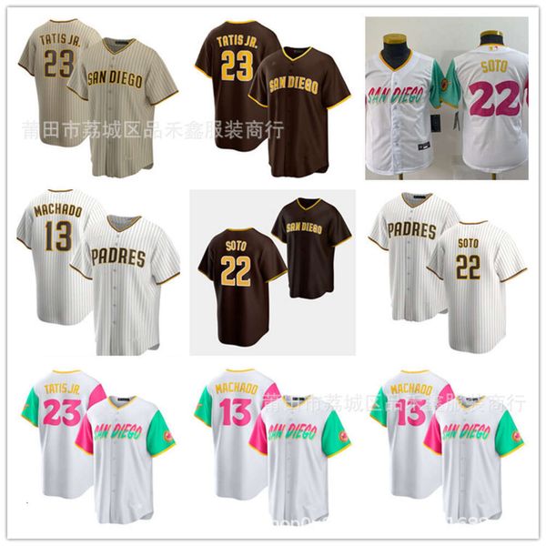 Jerseys de futebol Jersey de beisebol 22 Soto 23 Tatisjr bordado