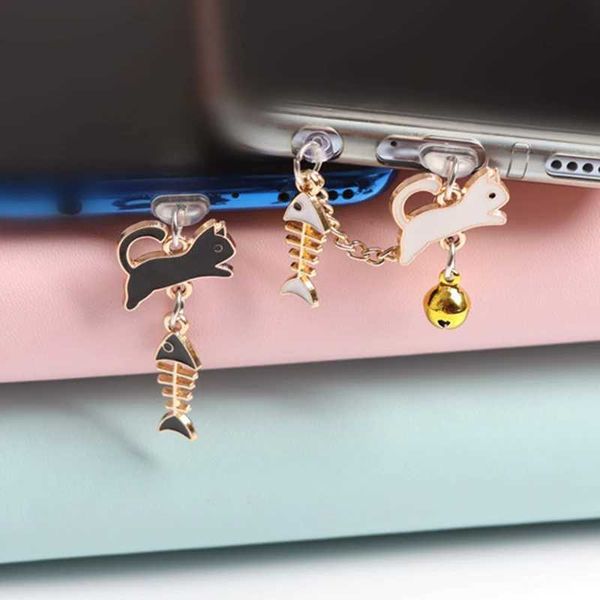 Cep Telefon Anti Tutuş Gadgets Balık Kambonu Kedi Toz Fişi Charm Kawaii Şarj Port Fişi Tip C Tip C Toz Koruma Durdurucu Sevimli Anti Toz Kapağı Telefon Kolye Y240423