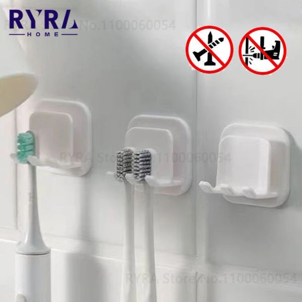 diş fırçası duvara monte diş fırçası tutucu yumruk ücretsiz tuvalet diş fırçası rafları diş fırçası bardak tutucu banyo basit diş fırçası tutucu