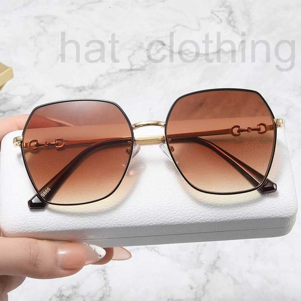 Sonnenbrille Designer G-House New Polygon Full Sun Mirror Frauen koreanische Version Trend NET RED BIG-Rahmen Tinte UV-Schutz 3FA0