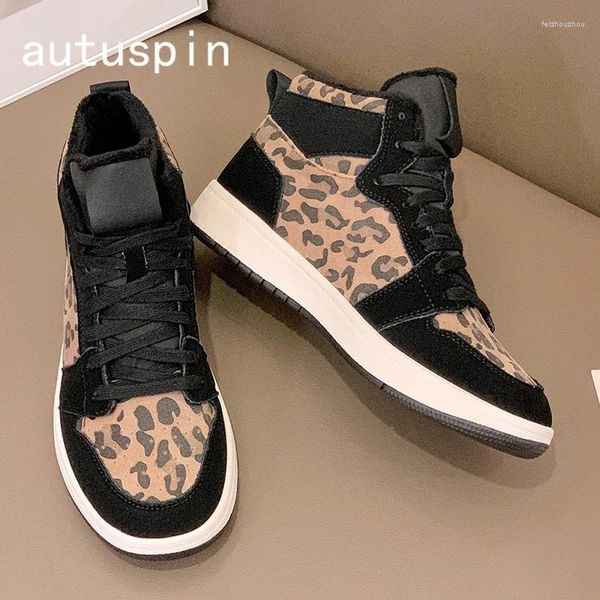 Sapatos casuais AUTUSPIN WILL MULHERES Tênis de moda de camurça de couro calçados femininos ao ar livre tênis de skate de skate de primeira linha