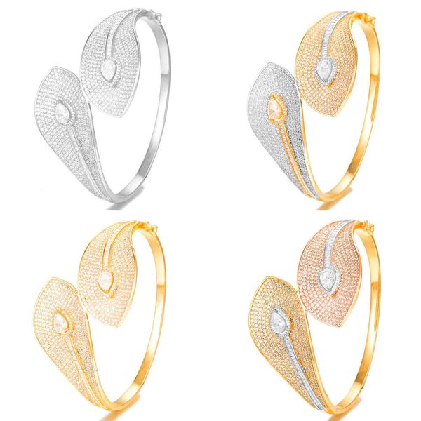 Jimbora Bangle Bangle Design originale per donne Full Micro Cubic Zircon Party Wedding Arabo saudita Dubai Gioielli 2023