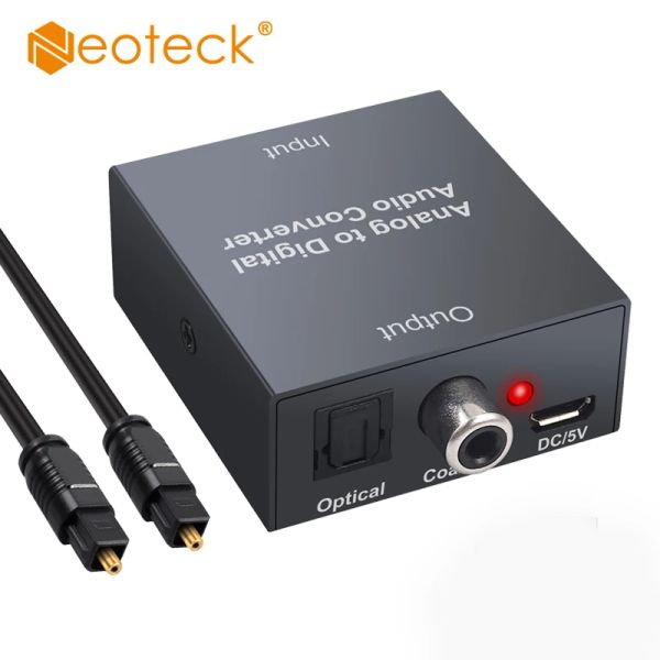 Converter Neoteck Analog to Digital Audio Converter R/L RCA 3,5mm AUX para Digital Coaxial Toslink Adaptador de áudio óptico para PS3 Xbox