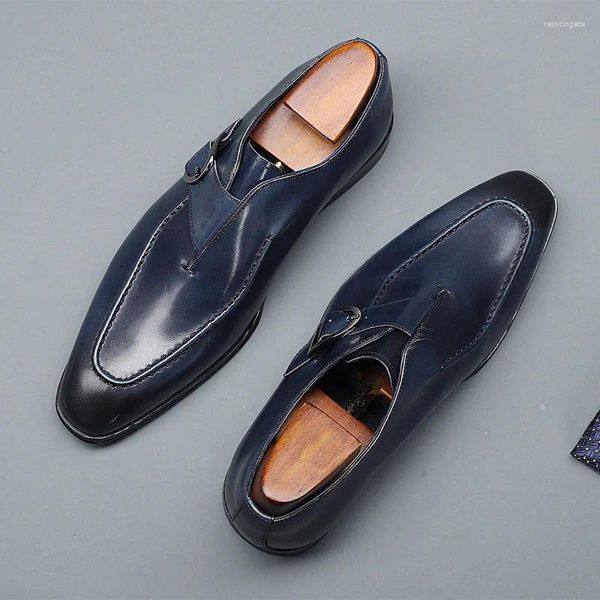 Scarpe eleganti a doppio monaco cinghia oxford scarpa uomo fatta a mano in pelle vera fibbia per uomini da uomo per calzature per calzature per calzature