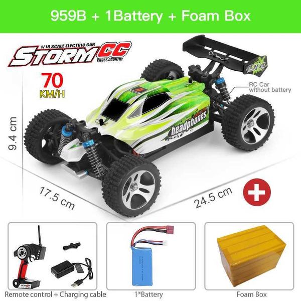 Auto elettriche/rc wltoys A959 959b 2,4G Racing RC CAR 70 km/h 4WD Electric Speed Aut Speed Off-Road Drift Remote Control Toys for Children T240423