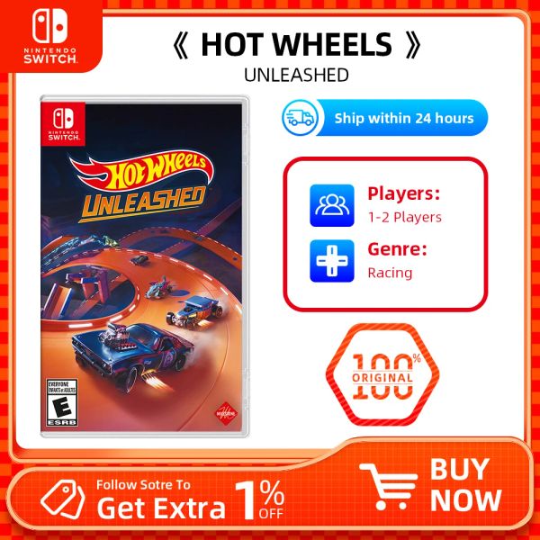 Nintendo Switch Game Hot Wheels HOTENHED / UNLEASHED 2 JOGOS CARTURDO CARTO FÍSICO CARTO DE APOIO TV TV MODE