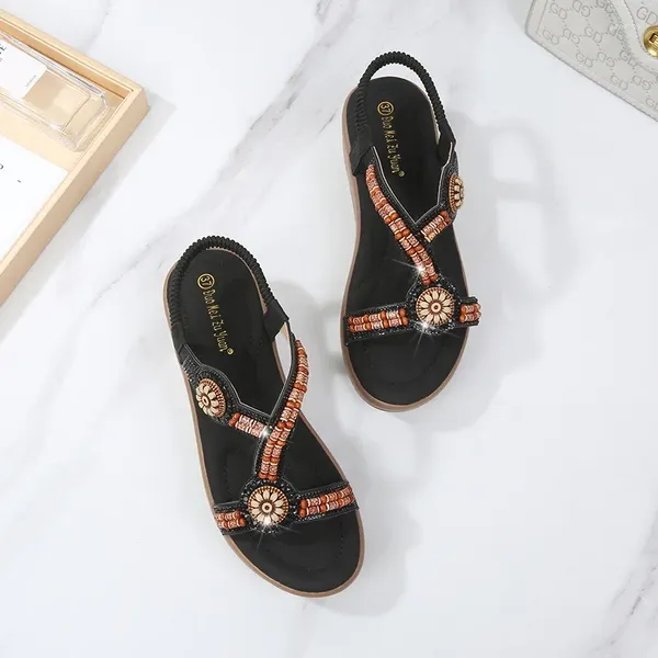 Sandals Summer Women 3,5 cm Piattaforma da 5,5 cm zeppe alte tacchi Lady Morft Leatine di grandi dimensioni Clead Bohemian