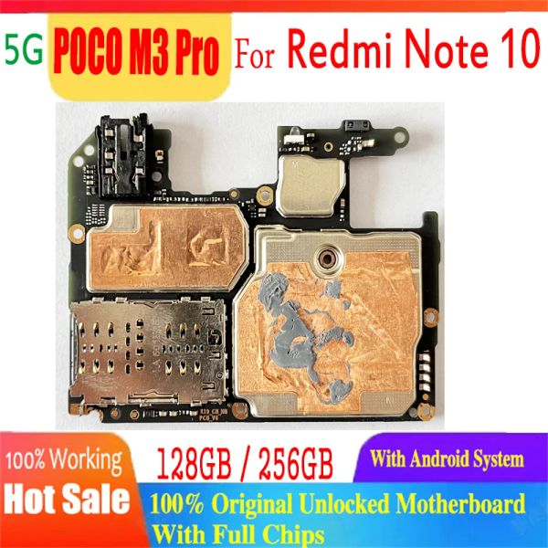 Antenna 5G Original Motherboard für Xiaomi Redmi Anmerkung 10 / Redmi Poco M3 Pro Motherboard Unlocked Logic Board mit vollem Chips Android OS