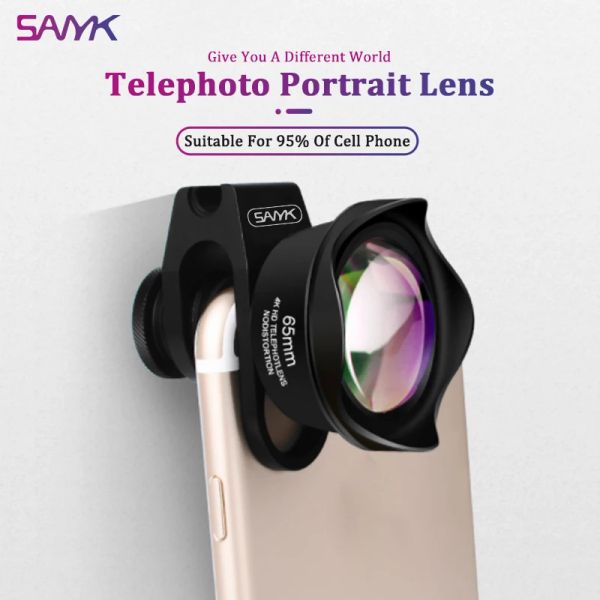 Filtros sanyk 4k hd 65mm lente telefoto lente retrato lente de fundo lente de telefone celular lentes externas para smartphone