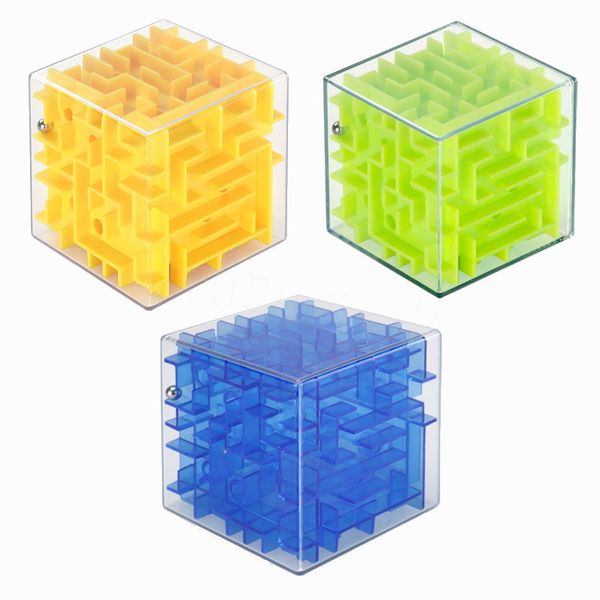 5,5 см 3D Cube Puzzle Maze Toy Game Case Box Fun Brain Game Challenge Fidget Toys Balance Образовательные игрушки для детей DC973