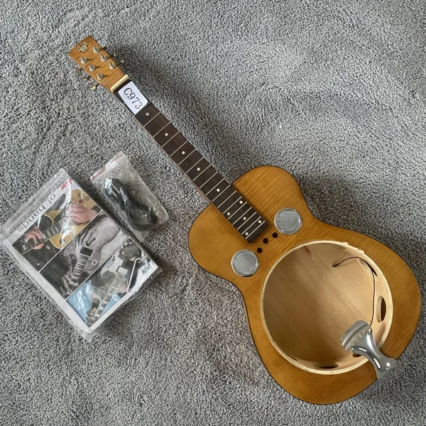 Echter und originaler Epi Hound Dog Dobro Square Neck Resonator Akustische E -Gitarre unvollendet verpasste Hardware -Verkäufe für DIY Ersetzen