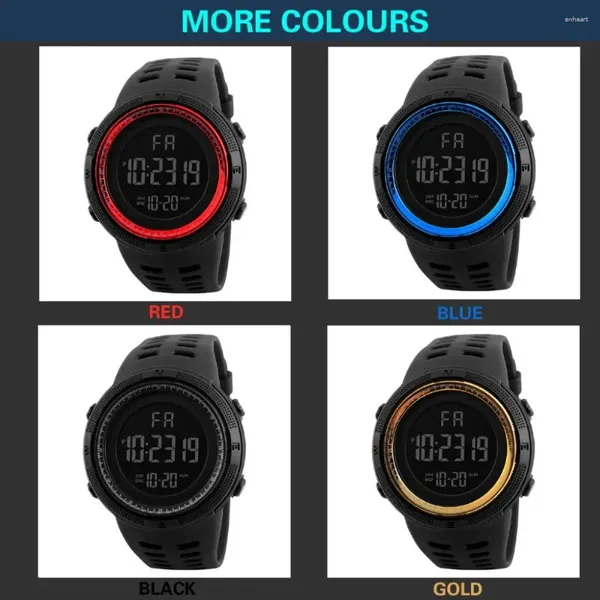 Relógios de pulso Casual Sports Watch Alta qualidade Tela LED Big Dial Big Dial impermeável ao ar livre Electronic Outdoor