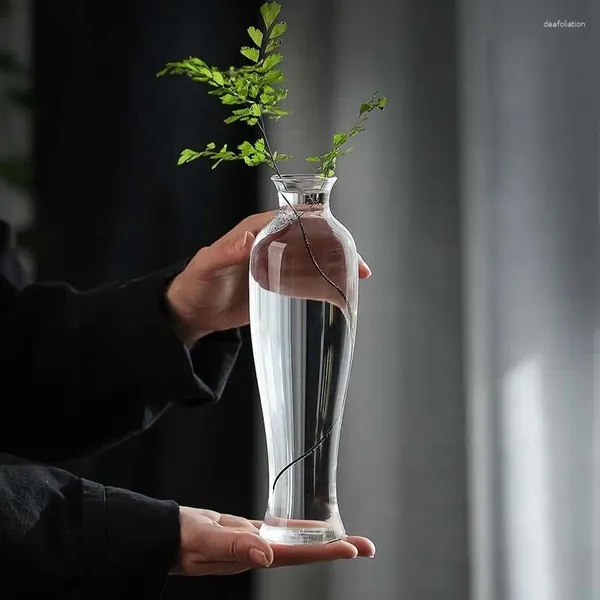 Vasos vasos japoneses zen transparente vaso de vidro simples planta mesa de flores decorativa vaso hidropônico criativo
