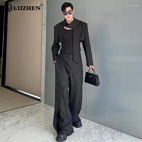 Herren-Trailsuiten Luzhen Asymmetrisches Design Multifunktional Modeanzug Jacken Zwei-teilige Sets Trendy Elegant Street Straight Hosen LZ25760