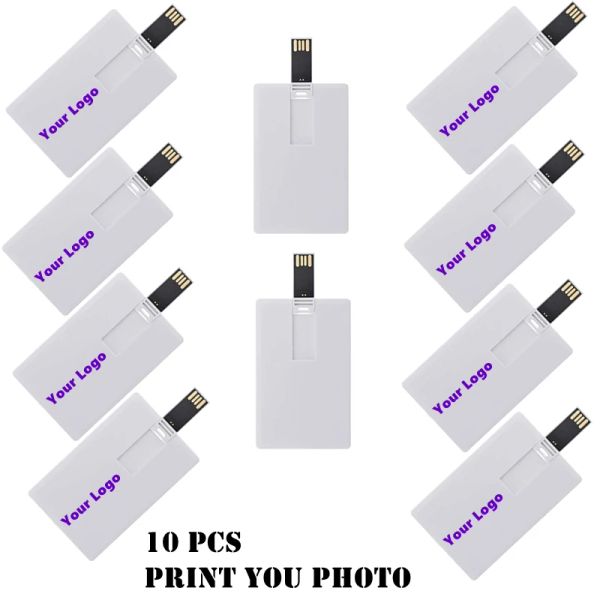 Azionamento 10pcs/lotto Logo personalizzato Carta di credito Photography USB 2.0 Drive Flash 4GB 8GB 16 GB 32 GB CARGINE