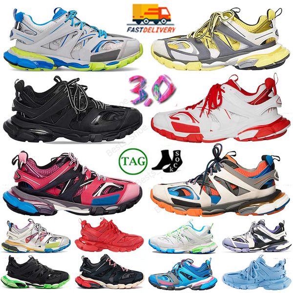 Tênis de vestido de grife de alta qualidade Trilha 3 tênis de plataforma Triple S 3.0 Casual Black Green Green Pink azul escuro Cool cinza Cimento bege Rainbow Shadow Trainers Runner