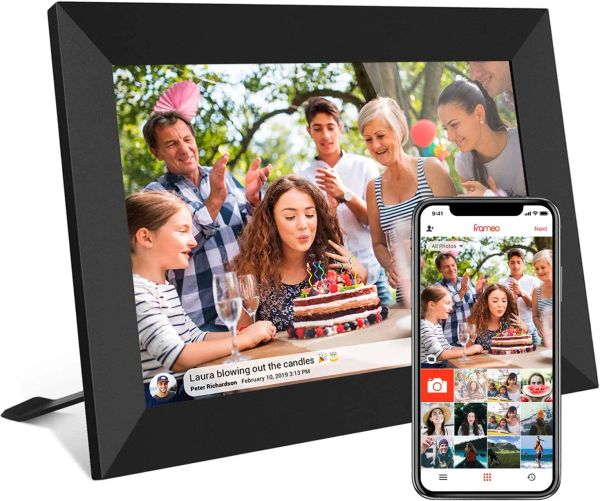 Frames Frameo 10.1 Zoll Smart WiFi Digital Fotorahmen 1280x800 IPS LCD -Touchsbildschirm Autorotate Porträt und Landschaft in 16 GB gebaut