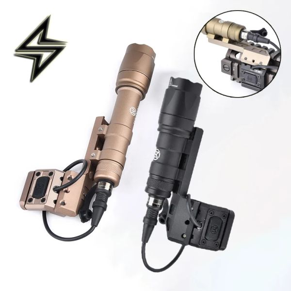 Işıklar wadsn taktik sf m600 m600c m300 airsoft el feneri ofset monte taban silah tüfeği ışık modbutton anahtarı kanat izci meşalesi