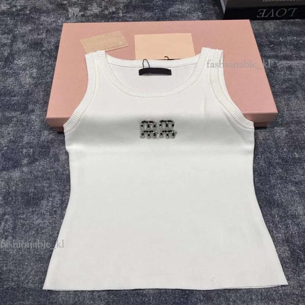 Miu Summer Top Top Designer Womens giret Women Tank Fashion Letter Colorfy Water Black Wit Waist Exposed Top Girl Girl Sports Womens Top Top Thirt 186