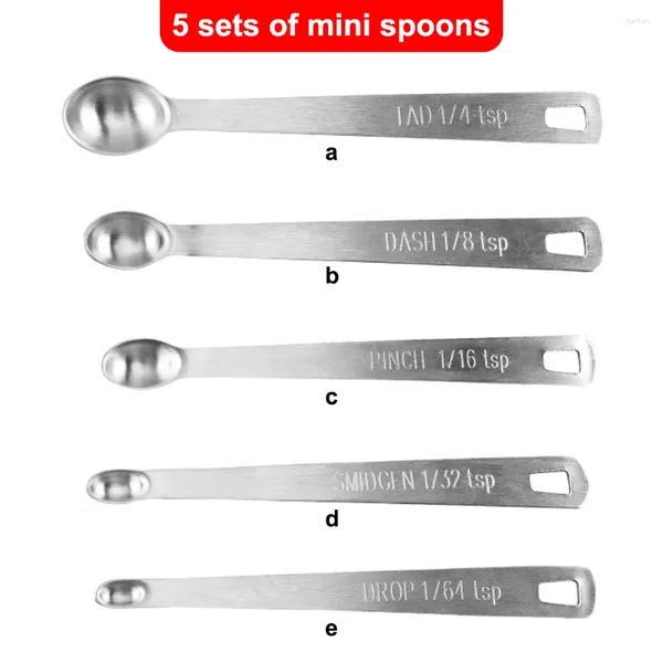 Ölçüm Aletleri Paslanmaz Çelik Kaşık Seti Ayna Cilalı Fırında Şeker Suyu Toz Teaspoon Mutfak Ölçekli