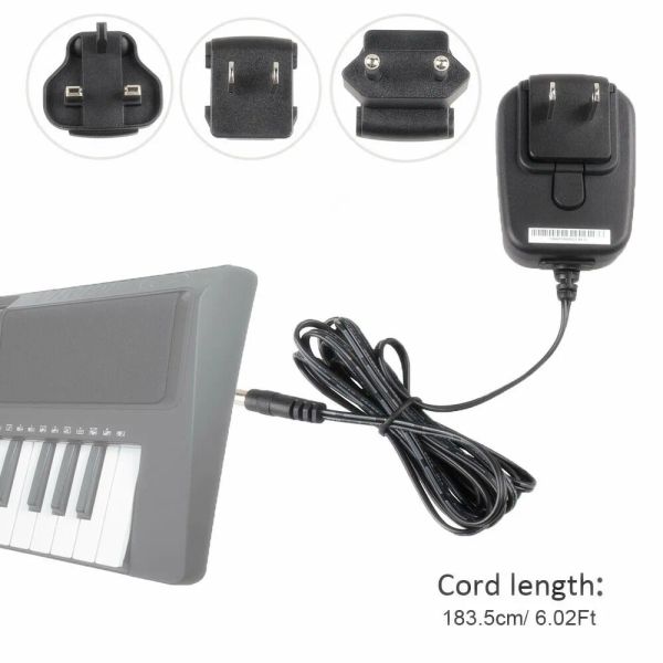 Chargers 12V Adattatore di alimentatore per l'alimentatore per la tastiera Yamaha PA PSR YPG YPT DD EZ NP SERIE DGX Caricatore con US, UK Plug può cambiare