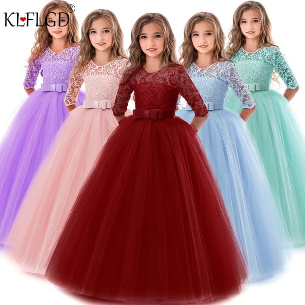 Acessórios Crianças Princess Girls Party Wear Kids Dress Dress Dress Girl Dress Roupas de banquete de casamento de menina 314 anos