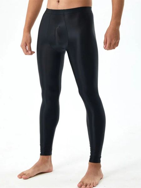 Calça óleo calças brilhante calça bulge bolsa academia calças de ginástica masculina masculina masculina calça shpaewear leggings novos em calças lápis agora lisas