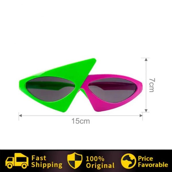 Sonnenbrille Staraise Neuheit Grüne rosa Kontrast lustige Brille Roy Purdy Brille HipHop Asymmetrische dreieckige Sonnenbrillen Partydekorationen