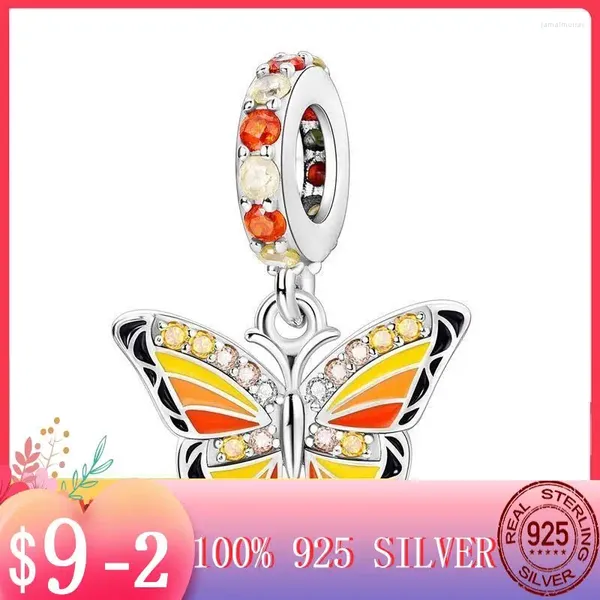 Charms Fantasy Butterfly Color Stamel Perle in argento penzolante Fit Collana Bracciale Mula originale Women Women Gioielli fai -da -te