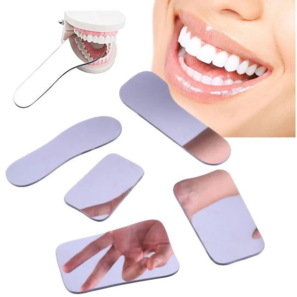 1/5pcs Ortodontic Mirror Photography Mirrors de dupla fossa Ferramentas dentárias Material de vidro odontologia Intra oral