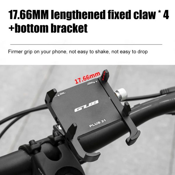 Zubehör GUB plus 21 Motorradfahrrad -Telefonhalter Aluminiumlegierung Mobiltelefonhalter rotatierbar für 22.231,8 mm Lenker einstellbar