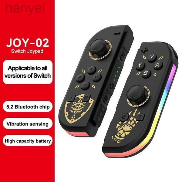 Oyun Denetleyicileri Joysticks Joy-2 RGB Switch Joystick Desteği için Kablosuz Denetleyiciler 6 Eksen Gyro Uyandırma Fonksiyonu Çok Renkli Joypad (L/R) Gamepad D240424