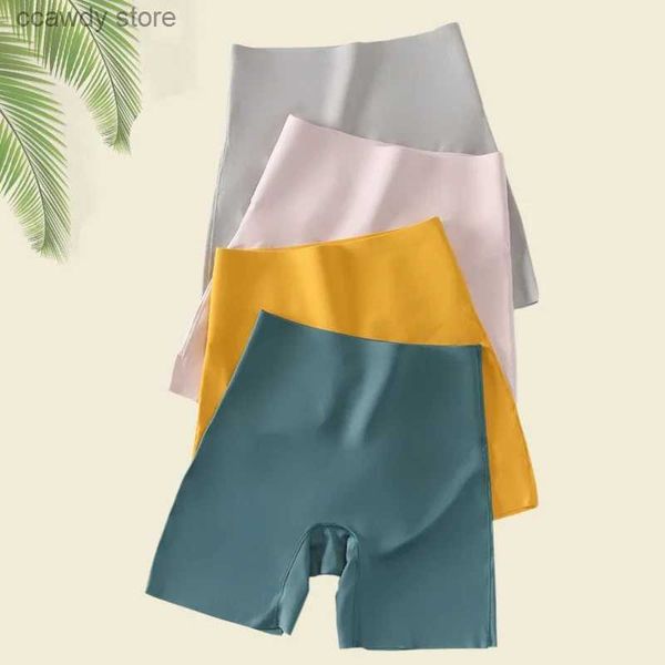 Pantaloncini da donna pantaloni collant da donna pantaloni di seta ghiacciata ad alta seta di seta di seta bianche antiertù cortometrali anttriftenti grandi m-xxl h240424