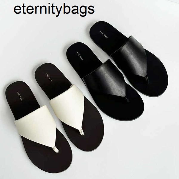 The ROW THE ROW Minimalist Summer Flip Flops Scarpe piatto in pelle di polpaccio Anti slip e scarpe casual resistenti all'usura prodotte in Dongguan Buona versione