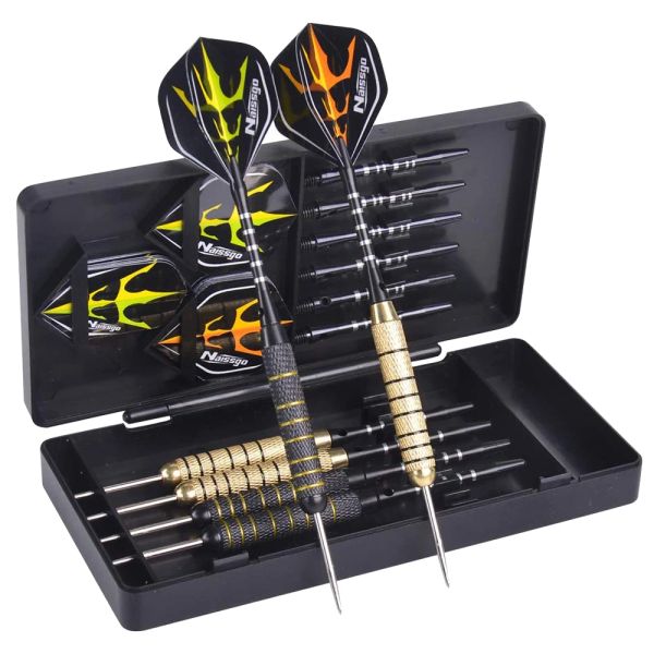 Darts 21g Darts professionale 6 PC Spolta di acciaio Darts Set con voli extra Abesti di alluminio in gomma Ortola