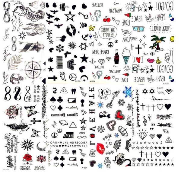 Piccole labbra sexy foglie nere cartone animato tatuaggio temporaneo grazioso tatuaggio stella tatuaggio adesivo amore donne body finger arte waterproof tatoo kid3861724