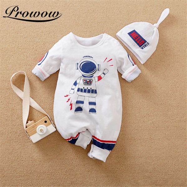 Camisas propow astronauta trajes de bebês desenhos animados meninos roupas para recém -nascidos macacões de manga longa para crianças do macacão do bebê