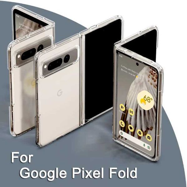 Casos de telefone celular capa de telefone transparente para o Google Pixel Fold PC Anti-arranhão capa portíssima para o Google Pixel Fold Clear Mobile Telep Fundas 240423