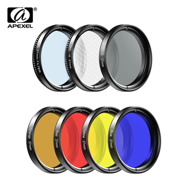 LENS APEXEL7 in 1 Kit di lente per telefono 0,45x largo+37 mm Filtro a colori rosso blu completo+CPL ND32+Filtro a stella per iPhone Xiaomi All Smartphone