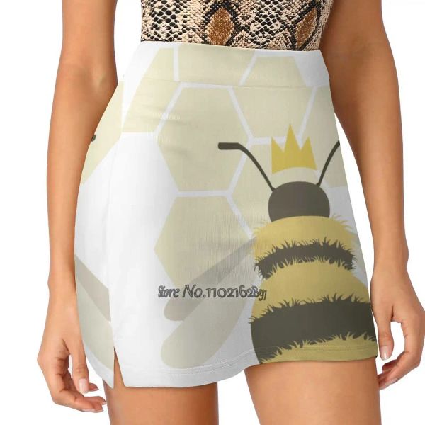 Skirt Queen Bee Design Women Tennis Skirts Golf Badminton Pantskirt Sports Pocket Skort Bee Bee Bee Bumble Bee Pattern Bee Bee