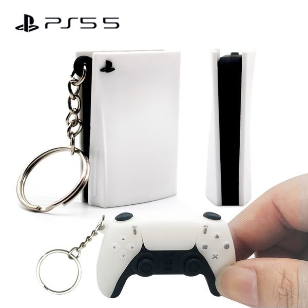 Moda PS5 Simulação Drop Glue Console Game Handle Keychain Boys Pinging Llaveros Tide Play Play Ornamentos pendurados Presentes