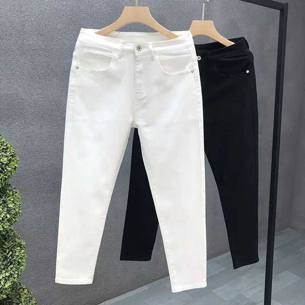 Jeans masculino designer de luxo masculino jeans pretos brancos Slim fit