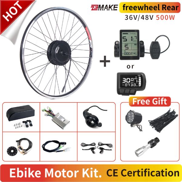 TEIL EBIKE MOTOR KIT Hochgeschwindiger bürstenloser Zahnrad 26V 48 V 350W 500W Elektrombike Umwandlung vordere Kassette Heck mit Rand Zemake