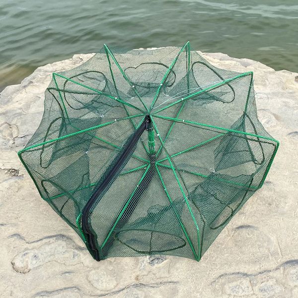 Accessori 1 PC Catcher net da pesca pieghevole per granchi di pesce Minnan Crayfish Cramio Gamberetti Gamberetti Soaching Gabbie pieghevoli Accessori esagonali pieghevoli